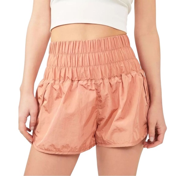 FREE PEOPLE FP MOVEMENT The Way Home Shorts Lined Size Small Orange Peach - Picture 1 of 6